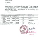 LISTE DES ÉTUDIANTS AUTORISÉS À PRENDRE PART AU RATTRAPAGE DES CONTRÔLES CONTINUS
