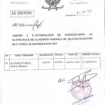 ADDITIF A L’AUTORISATION DE RATTRAPAGE DES EXAMENS DE FIN DU SECOND SEMESTRE