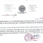 COMMUNIQUÉ DE MONSIEUR LE DOYEN A L’ATTENTION DES ÉTUDIANTS DE L1,L2,L3 et M1