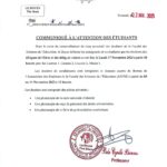 COMMUNIQUÉ DE MONSIEUR LE DOYEN A L’ATTENTION DES ÉTUDIANTS