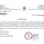 COMMUNIQUÉ DE MONSIEUR LE DOYEN A L’ATTENTION DES ÉTUDIANTS