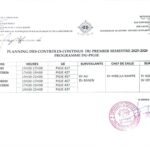 PLANNING DES CONTRÔLES CONTINUS DU PREMIER SEMESTRE DU PROGRAMME DU-PEGIE