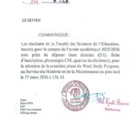 COMMUNIQUÉ DE MONSIEUR LE DOYEN A L’ATTENTION DES ÉTUDIANTS RELATIF À LA CONSTITUTION DU DOSSIER DANS LE CADRE DU WORK STUDY-PROGRAMM